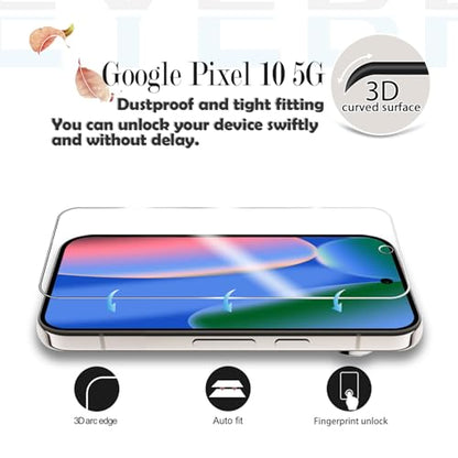 Screen Protector for Google Pixel 10, [2+2 Pack] Tempered Glass & Camera Lens Protectors[Ultrasonic Fingerprint Unlock] [Case Friendly] [Bubble-Free] Screen Protector Glass For Pixel 10 - size: Google Pixel 10
