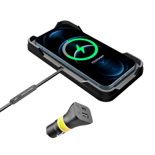 Wireless Charger Car Charging pad,Polmxs 15W Fast Wireless Phone Charger Cell Phone Cordless Charging mat Compatible with iPhone 11/12/12/14/15 Galaxy S21/S22/S23/24 (C12Y)