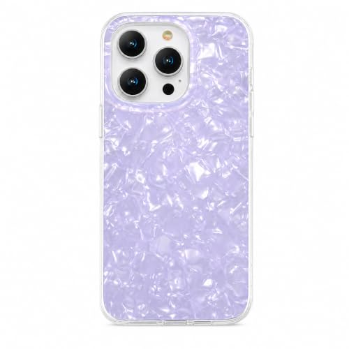 Cute for iPhone 15 Pro Max Case, Clear Phone Cover for Women Girl and Men, Slim TPU Bumper Shockproof, Pearl Shell Pattern Design, Purple - color: Purple, size: iPhone 15 Pro Max