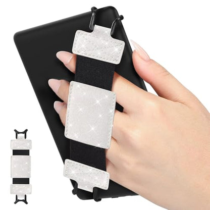MoKo Soft Hand Strap for 6-8" Kindle eReaders Fire Tablet, Glitter White - color: Glitter White, style: Soft Pu Strap