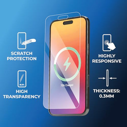 BLACK+DECKER 2 Pack Tempered Glass Screen Protector for iPhone 16 Plus - size: iPhone 16 Plus