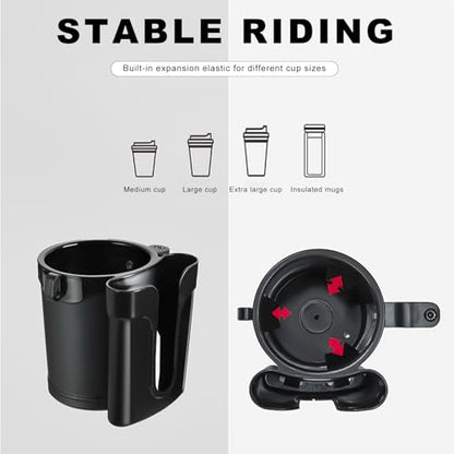 Bike Cup Holder, Bicycle Handlebar Water Bottle Holders with Cell Phone Keys Holder, Universal Drink Bottle Cage for Bike Motorcycle Scooter Stroller Walker Wheelchair (Black & Light Pink) - color: Black & Light Pink