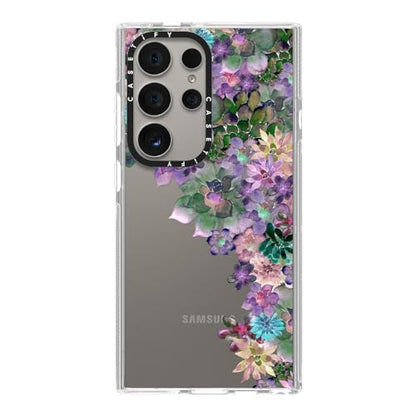 CASETiFY for Galaxy S24 Ultra Case - Impact Clear | Not Yellowing | 6.6 ft. Drop Protection | MY SUCCULENT GARDEN | Clear - color: MY SUCCULENT GARDEN, size: Galaxy S24 Ultra
