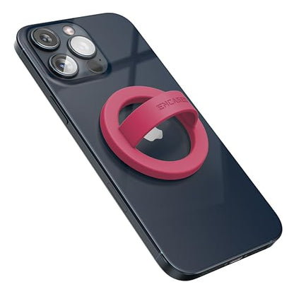 Encased Magnetic Phone Grip Holder (Compatible with MagSafe) Thin Silicone Finger Loop Ring for iPhone (Dark Pink) - color: Dark Pink