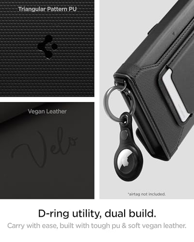 Spigen Life Passport Card Cover Holder, RFID Blocking | Travel Document Organizer, SIM Card Pin Included - Black - color: Black - with MagSafe Card Holder
