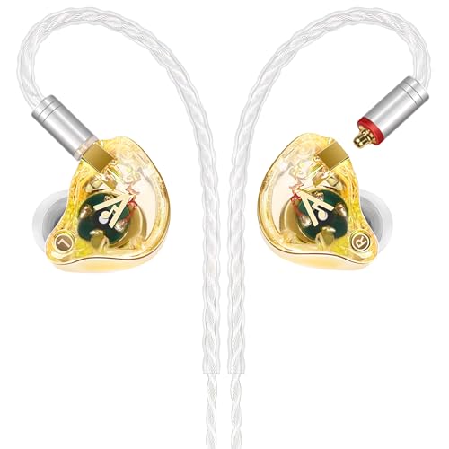 Audiovance Vibes 202 HiFi Wired Earbuds, IEM in-Ear Monitor Headphones - color: 5-Yellow