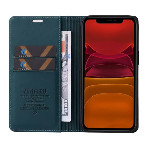 Caseurban Compatible with iPhone 11 Wallet Case PU Leather Flip Folio Case with Card Holder Magnetic Closure Shockproof Protective Phone Cover Blue - color: Blue, size: iPhone 11