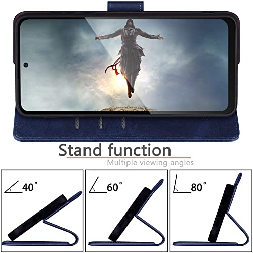 SUANPOT for Motorola Moto G Power 5G 2024 6.7" Wallet case with RFID Blocking Credit Card Holder,Flip Book PU Leather Protective Cover Women Men for Power 5G 2024 Phone case Blue - color: Blue