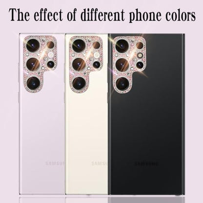 Bling Diamond Camera Lens Protector Compatible with Samsung Galaxy S22 Ultra, Metal Glitter Gem Camera Cover，9H Tempered Glass lens full Screen Sparkle Rhinestone Protector - size: Samsung Galaxy S22 Ultra