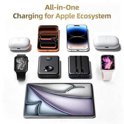 Mini 15000mAh Portable Charger Power Bank for Apple Watch Charger, PD 22.5W