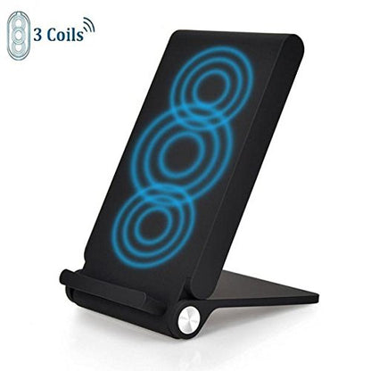 10W Fast Wireless Charger Folding Pad Stand 3-Coils Compatible With for iPhone 8 Plus X Xr XS Max - Samsung Galaxy S6 S7 S8 S9 S10 Plus, Note 8 9 - Google Pixel 3, 3 XL - LG V30 G6 G7 G8 ThinQ V35 V40
