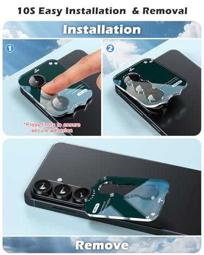 CloudValley for Samsung Galaxy S26 Camera Lens Protector, 9H Tempered Glass + Aluminum Alloy Lens Protective Ring Ultra-HD Tempered Glass Cover,Black - color: Black