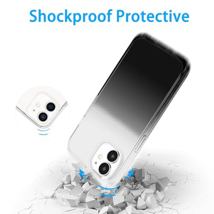 JJGoo Compatible with iPhone 12 Case & iPhone 12 Pro Case Clear Soft Transparent Shockproof Protective Slim Thin Bumper Phone Cover for 12 and 12 Pro - 6.1 inch, Black Gradient - color: Gradient Black