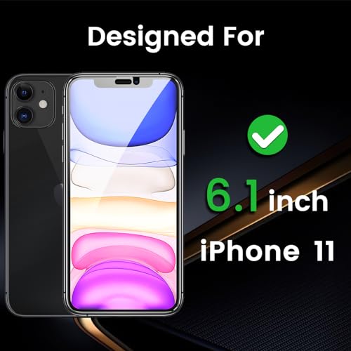 Romkasi 3 Pack Privacy Screen Protector for iPhone 11 6.1 Inch with 3 Pack Camera Lens Protector, Anti Spy Tempered Glass Film, Anti-Scratch, Touch Sensitive, Case Friendly - color: iPhone 11