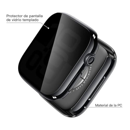 Misxi 2 Pack All-around Protective Privacy PC HD Case for Apple Watch Series 11 (2025) Series 10 42mm, Shockproof Ultra-Thin Cover with Anti-Spy Tempered Glass Screen Protector for iWatch, 1 Jet Black + 1 Transparent - color: 1 Jet Black + 1 Transparent,