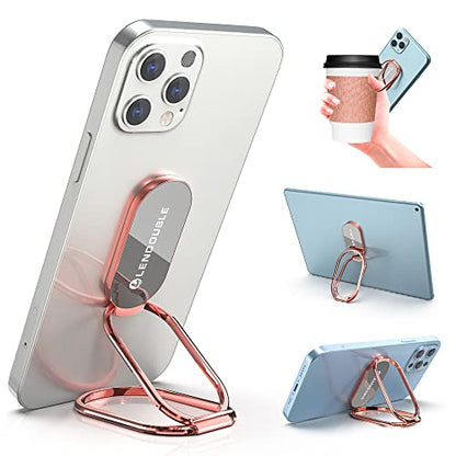 Phone Ring Holder Finger Kickstand, Foldable Loop Handle, Rose Gold - color: Adhesive- Gold