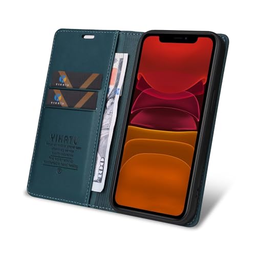 Caseurban Compatible with iPhone 11 Wallet Case PU Leather Flip Folio Case with Card Holder Magnetic Closure Shockproof Protective Phone Cover Blue - color: Blue, size: iPhone 11