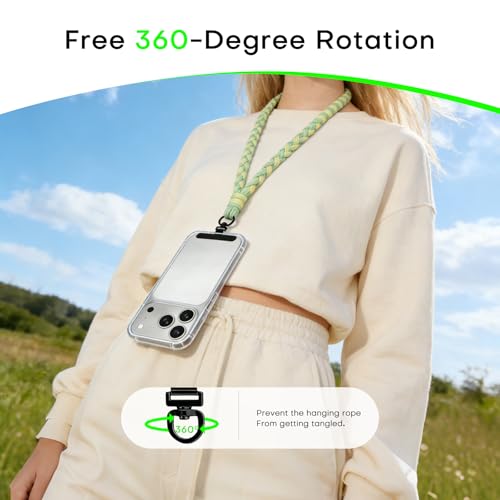 3pcs Tether Tab & Cell Phone Lanyard Tab, 360° Swivel Clip - color: Silver