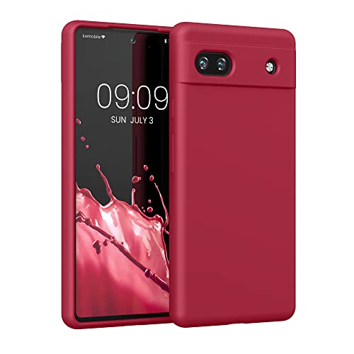 kwmobile Case Compatible with Google Pixel 6a Case - TPU Silicone Phone Cover with Soft Finish - Sweet Cherry - color: Sweet Cherry, size: Pixel 6a