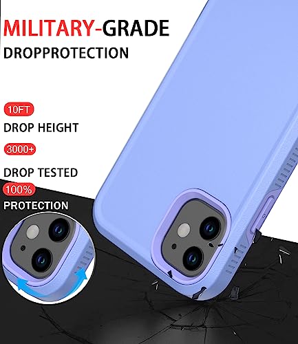 Diverbox for iPhone 11 Case [Shockproof] [Dropproof] [Tempered Glass Screen Protector],Heavy Duty Protection Phone Case Cover for Apple iPhone 11 (Purple-2in1) - color: Purple-2in1