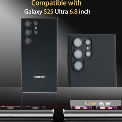 Camera Lens Protector for Samsung Galaxy S25 Ultra, Black - color: Black
