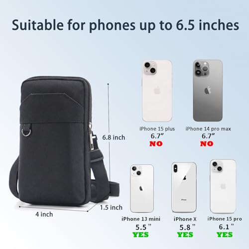 Travel Cell Phone Pouch Belt Pouch, Phone Holster Crossbody Bag with Shoulder Strap for iPhone Case Holder for Hand with Neck Lanyard Smartphone Walking Passport Wallet (Light Grey B) - color: Light Grey B