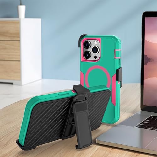Designed for iPhone 11 Pro Max Case,Green Rose | Compatible with MagSafe,Double protection,Tough Durable,Detachable back clip,Dustproof,No Fading,No Yellowing,Non-Slip - color: Green Rose, size: iPhone 11 Pro Max 6.5"
