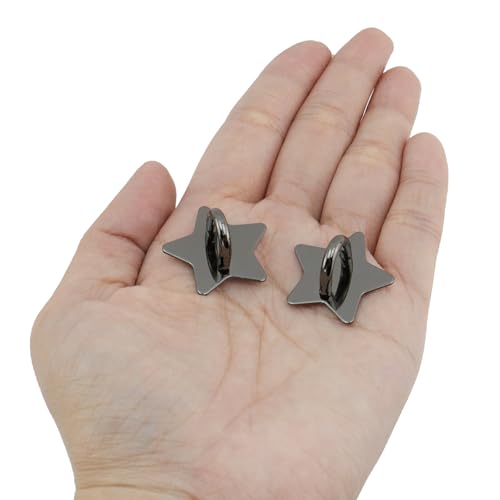 Metal Phone Hook, Adhesive Metal Phone Finger Grip Loop Stand Star Shape Grip Cellphone Ring Holder Accessories for DIY Hanging Supplies, 12PCS(Black)
