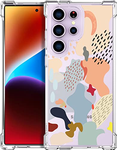 for Samsung Galaxy S23 Ultra Case - Clear Abstract Art | Cute Transparent Phone Cases for Women with Design, Girls Girly with Heavy Duty Protective Bumper - color: Clear Abstract Art, size: S23 Ultra