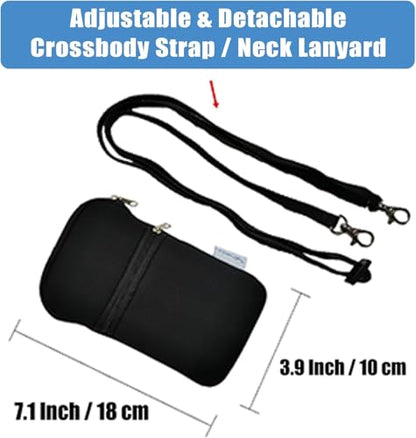 Tainada Crossbody Phone Bag w/Neck Strap (Van Gogh Café Terrace at Night) | For Men/Women; Water-resistant, shockproof, lightweight dual zipper neoprene pouch; Compatible with most of smartphones - color: Van Gogh Café Terrace at Night