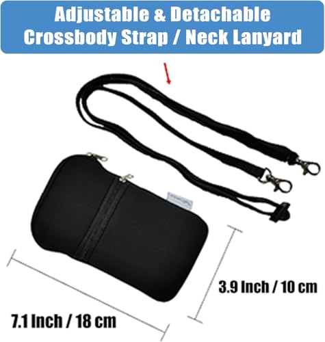 Tainada Neoprene 2-Zip Neck Cell Phone Holder w/Crossbody Strap (Galaxy) | For Men/Women; Water-resistant neoprene material, shockproof, lightweight; Compatible with most of smartphones - color: Galaxy