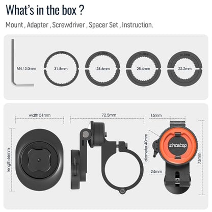 Bike Phone Mount,Motorcycle Phone Holder with Universal Adapter,Out Front Bicycle Handlebar Mount for Mountain Road EBike,Scooter,Moto,MTB,Quick Release 【Series C - 1st Gen】Angle Adjustment Edition - color: 【1st Gen】Handlebar Mount-Pro-Orange