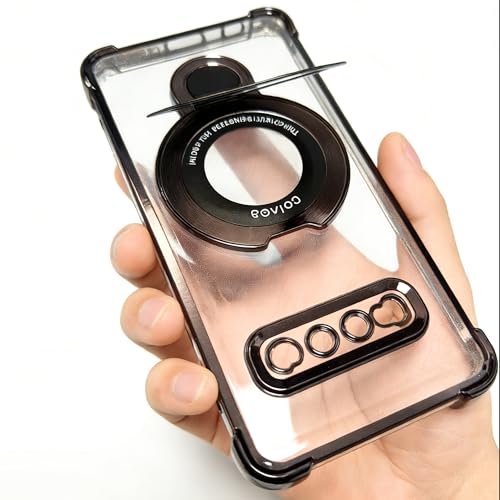 Case Compatible with Samsung Galaxy S10 Case Rugged softcase Protective with Ring Stand Clear Phone case for Samsung S10,Black - color: Black, size: Samsung Galaxy S10
