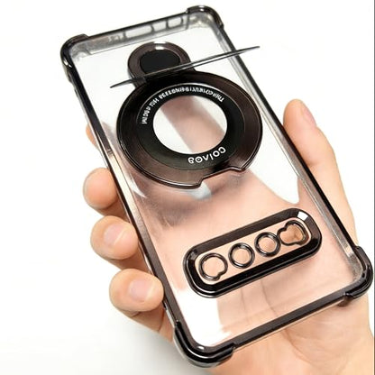 Case Compatible with Samsung Galaxy S10 Case Rugged softcase Protective with Ring Stand Clear Phone case for Samsung S10,Black - color: Black, size: Samsung Galaxy S10