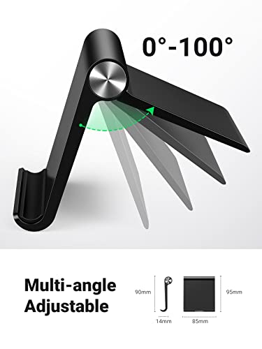 UGREEN Cell Phone Stand Holder for Desk Adjustable Compatible with iPhone 13 12 Pro Max 11 SE XS XR 8 Plus 6 7 Galaxy Note20 S20 S10 S9 S8 Foldable Black - color: Black
