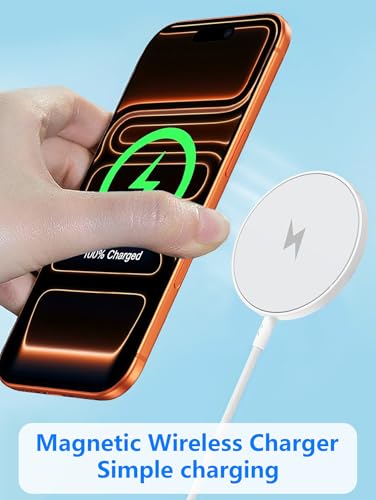 [Apple MFi Certified] Magnetic Wireless Charger Mag Safe for iPhone 17-12 - color: White, size: 10-ft 20W x2