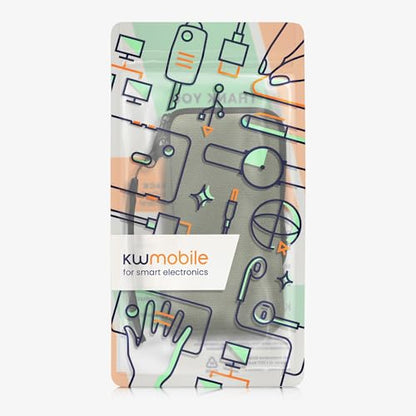 kwmobile Canvas Phone Pouch XL - 6.7/6.8" - Universal Cell Sleeve Mobile Bag with Zipper and Soft Microfibre Lining - Olive Green - color: olive green