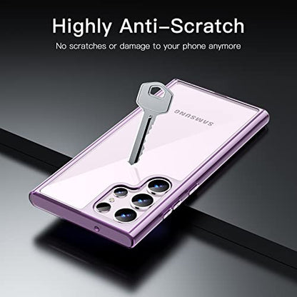JETech Case for Samsung Galaxy S23 Ultra, Anti-Yellowing, Purple | Shockproof Protection, Scratch Resistant Hard PC Back, Durable Transparent TPU Bumper - color: Purple