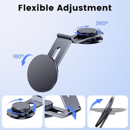 Tesla Phone Mount with 15W Fast Charging, Foldable Hidden Car Holder for Tesla Model 3 / Y/Cybertruck, 360° Rotatable Dashboard Screen Bracket with Ultra-Strong N52 Magnets