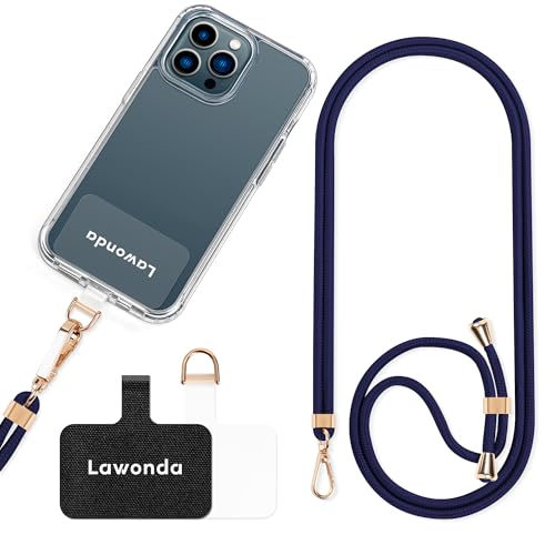Phone Lanyard Crossbody/Neck Universal Adjustable Cell Phone Strap - color: Navy Blue