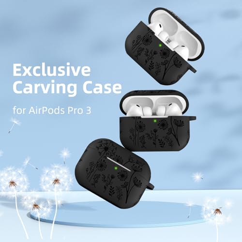 Lerobo for AirPods Pro 3 Case with Cleaner Kit & Keychain, Black - color: A-Black, size: AirPods Pro 3