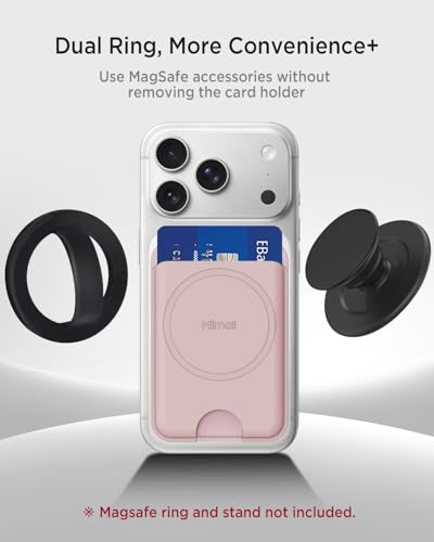 Miimall for Mag Safe Wallet Slim, 3 Cards Phone Card Holder Leather for Google Pixel 10 Series, Anti-Slip Magnetic Wallet Women Girl Ultra Thin Durable with RFID Stick for iPhone 17/16/15/14 Pink - color: Pink