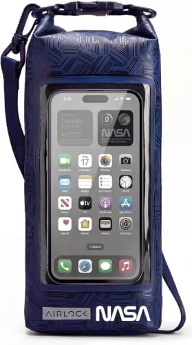 NASA Small Dry Bag with Integrated Waterproof Phone Pouch (Floating, IP68) | Full Phone Screen Control | Floats When Sealed | Detachable Shoulder Strap | Fully Submersible | Fits Phone, Keys & Cash - color: Blue