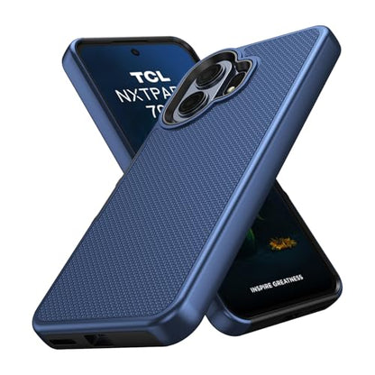 Ailiber Phone Case for TCL 70 Pro NxtPaper, Rugged & Screen Protector-Blue | Stylish Anti-Fingerprint Design, Lightweight PC Back & Soft Silicone Bumper, Shockproof Cover for Casual Active Lifestyles - color: Blue