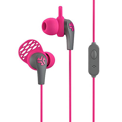 JLab JBuds Pro Signature Earbuds, Bubblegum, Titanium 10mm Drivers, Music Controls, Universal Mic, Custom Fit with Cush Fins