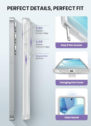 i-Blason for Samsung Galaxy S26 Ultra Case MagSafe with Ring Stand, 360° Full-Body with Built-in Screen Protector, 2-in-1 Kickstand/Ring Holder, Anti-Yellowing Slim Shockproof Phone Case, Frost Clear - color: Frost Clear