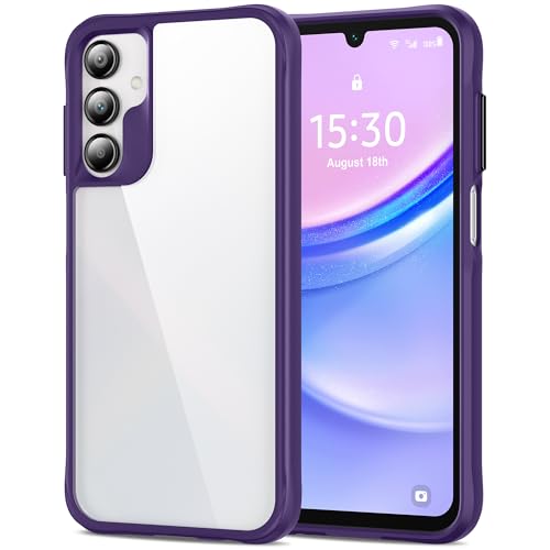 HOOMIL Case for Samsung Galaxy A15, Non-Yellowing, Drop Protection, Anti-Scratch Transparent Hard Back Phone Cover - Purple - color: Purple, size: A15 5G