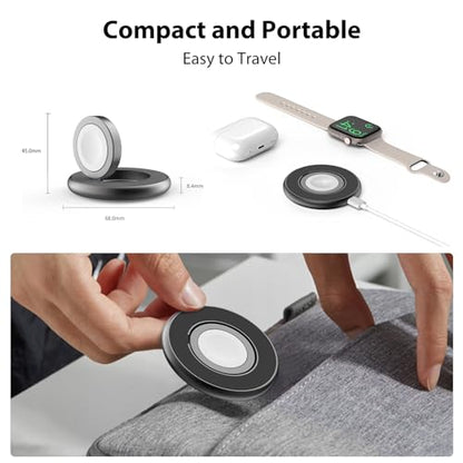 KU XIU 5W Fast Charging for Apple Watch Charger Foldable Magnetic Dock Gray