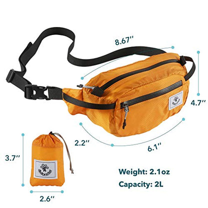 4Monster Hiking Waist Packs Portable,Water Resistant Fanny Bag with Adjustable Strap,Lightweight Crossbody Chest Bag Slim Bag - color: Orange