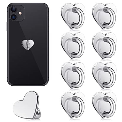Moxweyeni 8 Pcs Heart Phone Charm Hook,Silver - color: Silver